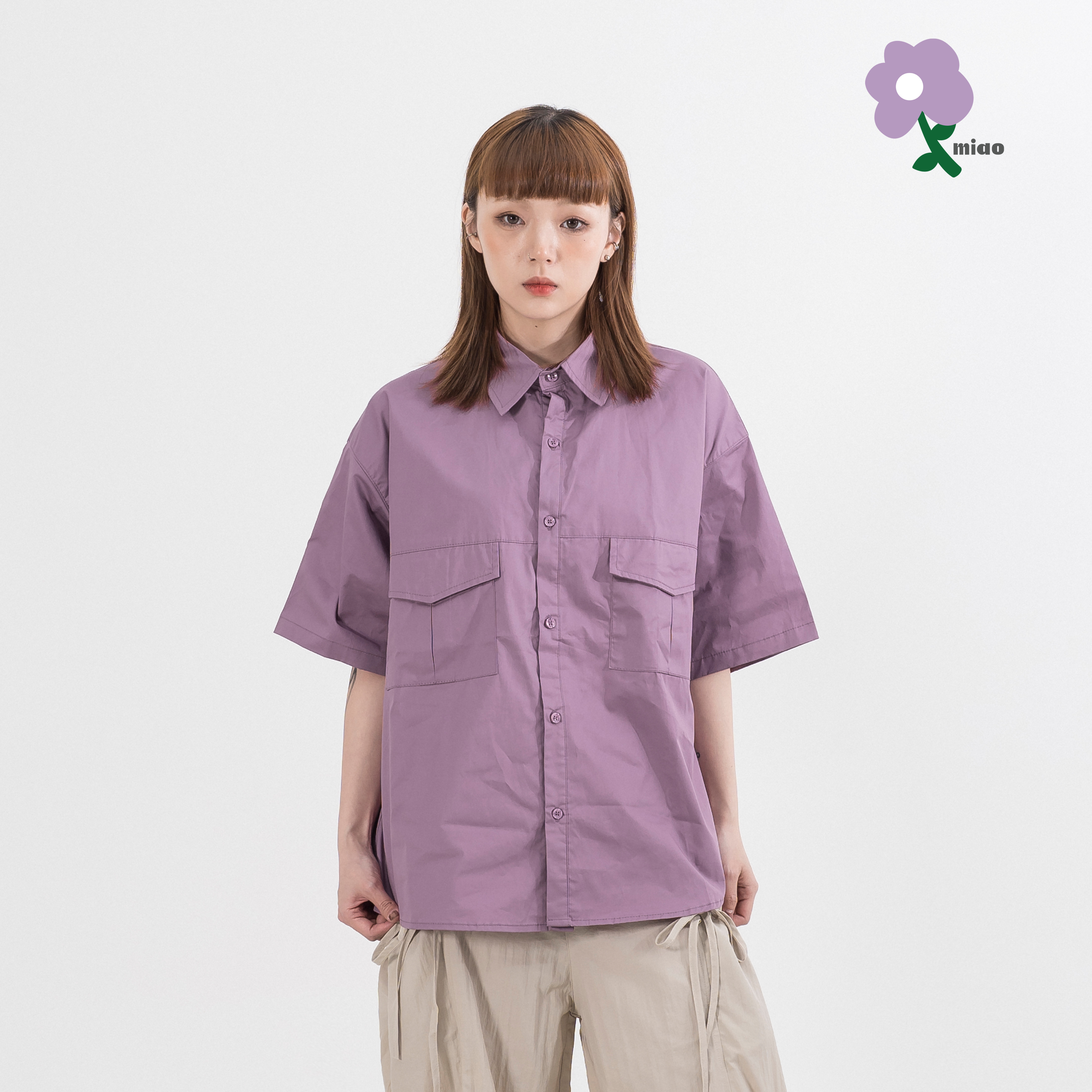 MIAO Multi Pocket Shirts 女裝 多口袋 亮色 短袖襯衫 [M-SS04]