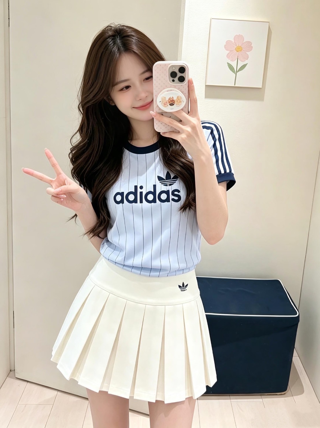 ADIDAS ORIGINALS 美式復古 條紋 短袖 女款  二色