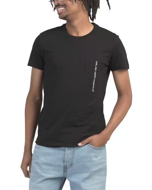 【預購】DIESEL H070752 T-Rubin Pocket Off 男裝短袖上衣 (黑色)