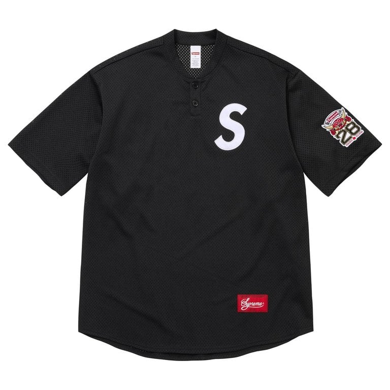 2026SS Supreme Shop S Logo Baseball Henley 亨利領 棒球衫 短袖 球衣 短T 現貨 SS26KN82