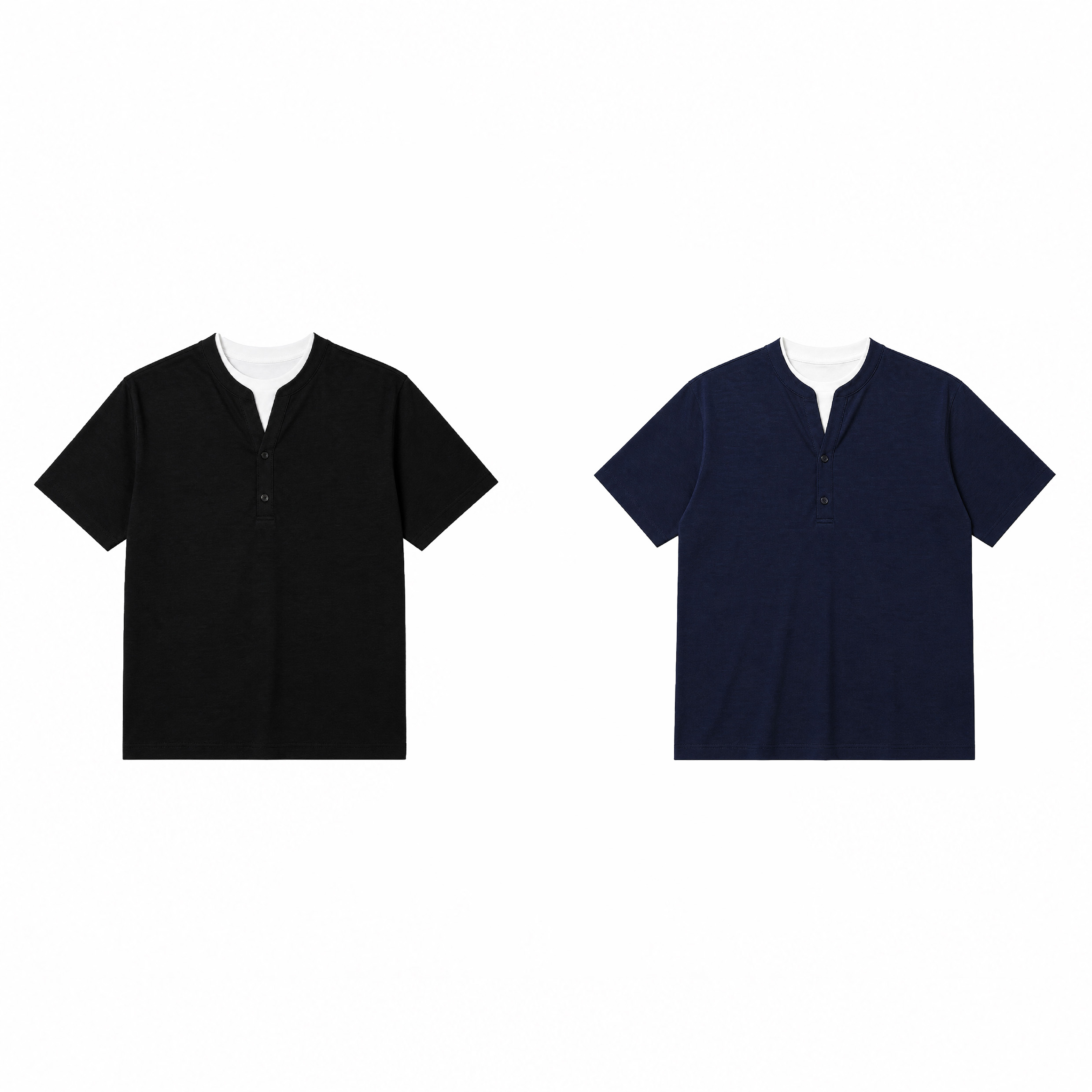 Nord Classic Faux-Layered Henley Tee 假兩件 亨利領 短Tee [T142]