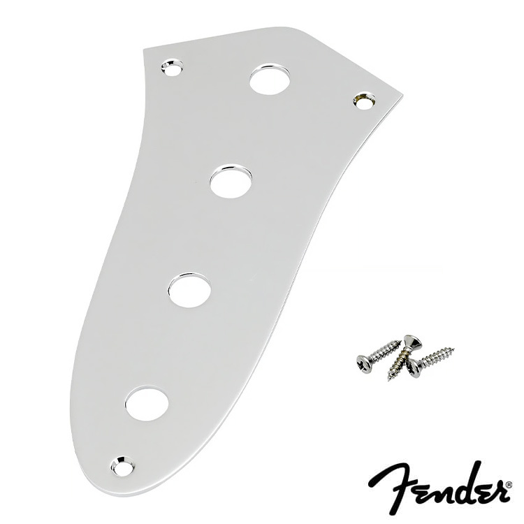 Fender Jazz Bass Control Plates - Chrome 電路室控制面板