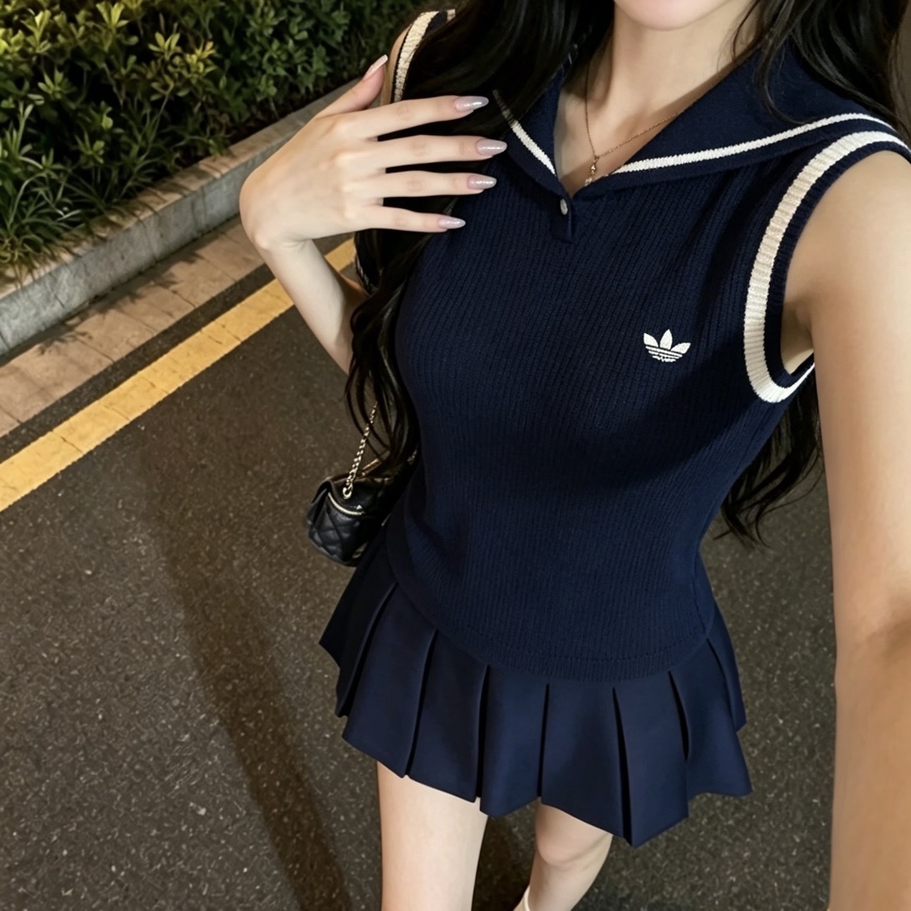 ADIDAS ORIGINALS 削肩 針織背心 翻領披肩 愛迪達 兩色 KX0744//KX0746