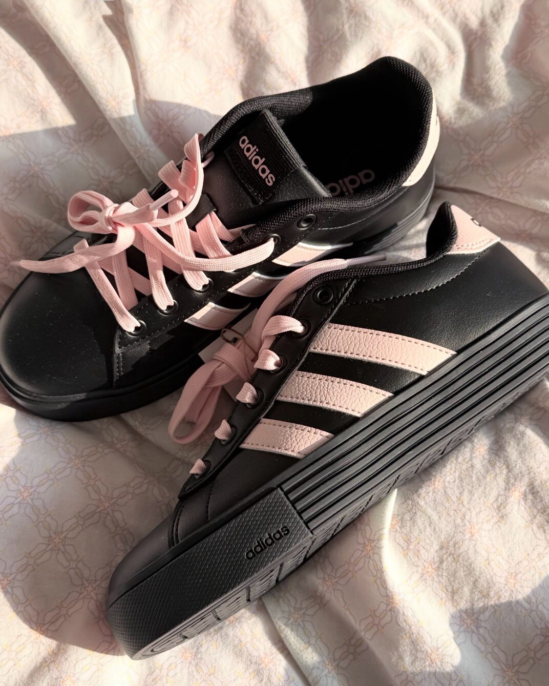 Adidas Daily 4.0 三線 皮革 黑底 黑粉