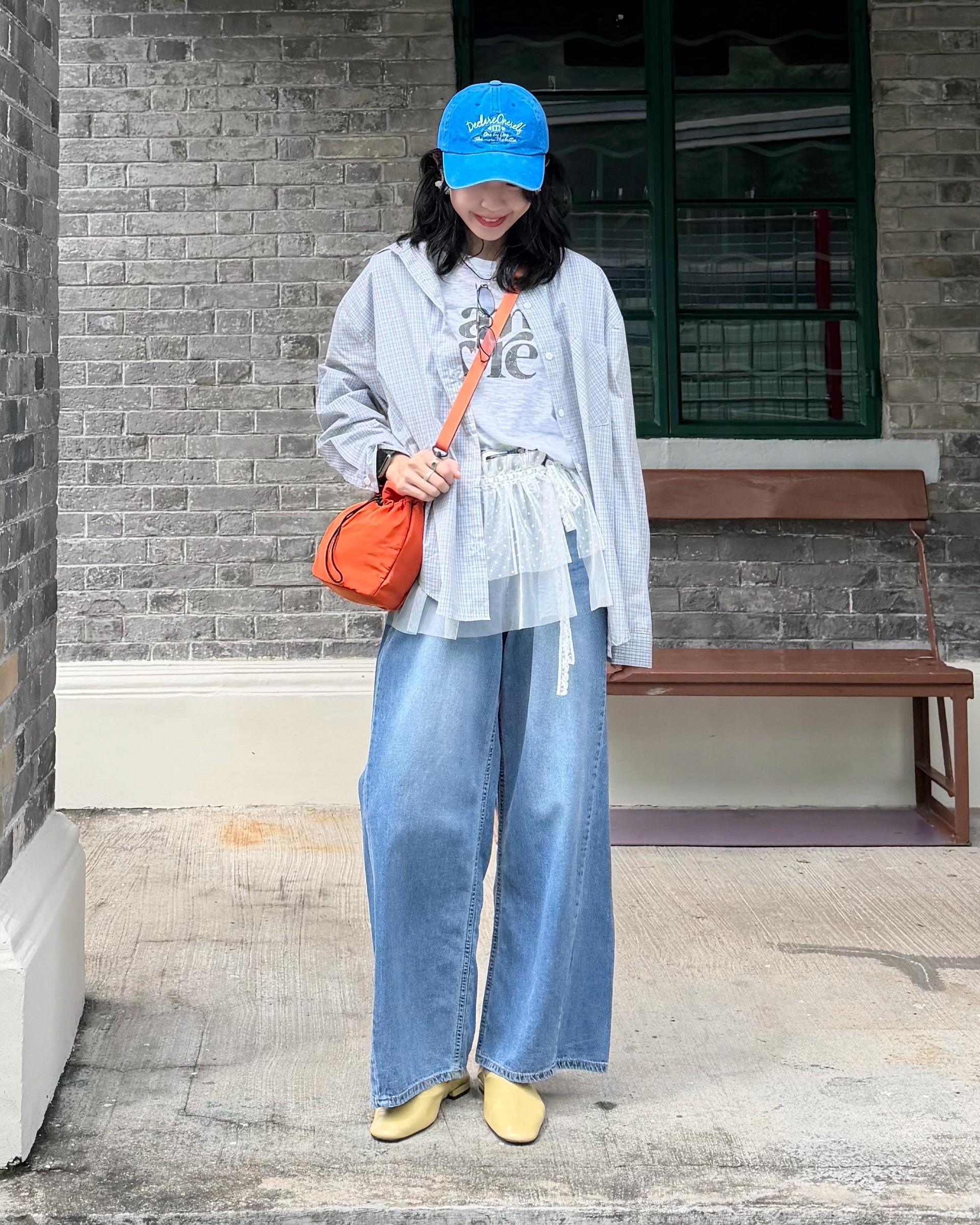 7月新品♥格仔長袖恤