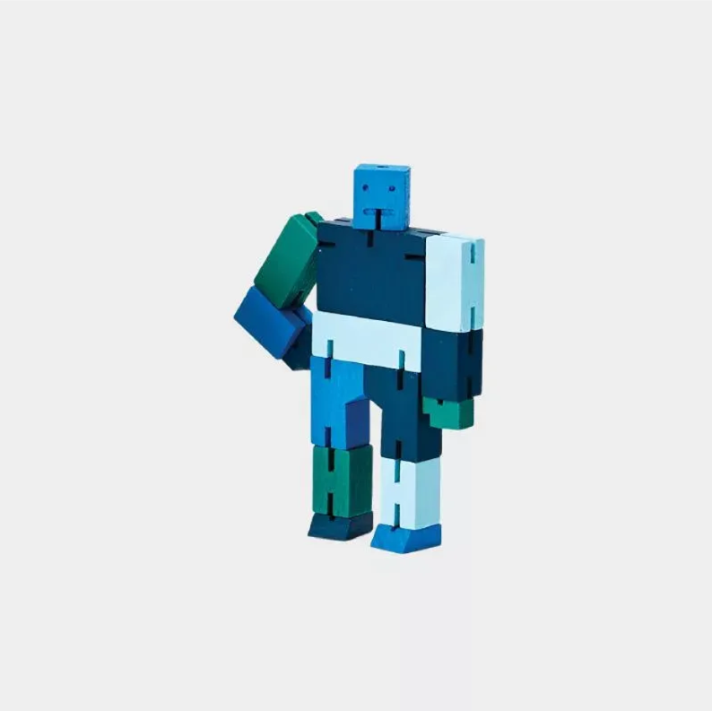 【 美國 Cubebot | 迷你 酷比人積木變形機器人 - 漸層藍 】