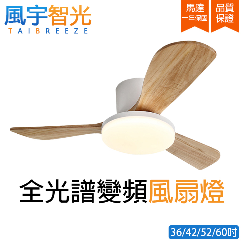TAIBREEZE風宇智光風扇燈吊扇燈36/42/52/60吋三色變光六檔調速節能靜音