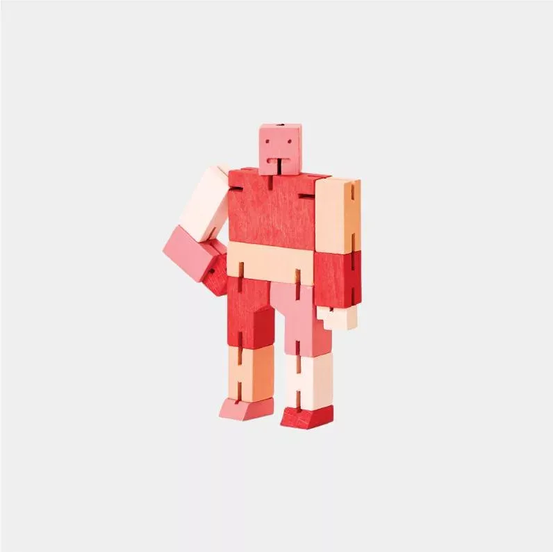 【 美國 Cubebot | 迷你 酷比人積木變形機器人 - 漸層紅 】