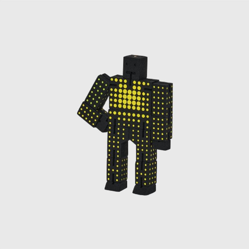 【 美國 Cubebot | 迷你 酷比人積木變形機器人 - 黃點點 】