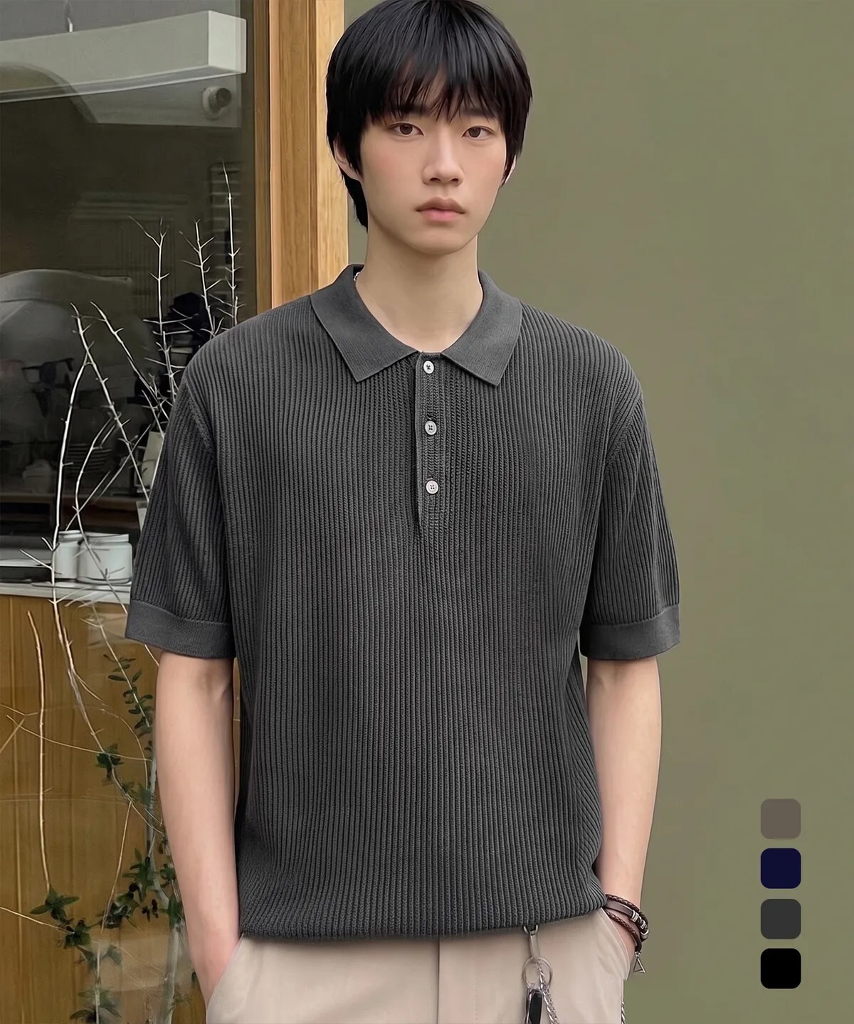 【OWN】Dimitri Black 羊毛 針織衫 涼感 透氣 夏季限定款 POLO 短袖 上衣 男女通用 黑 炭灰 咖啡 海藍