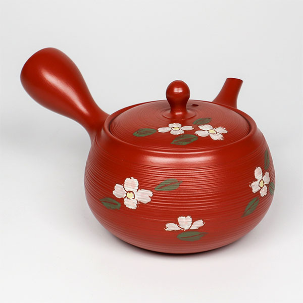 【春秋】朱釜形 千段花水木 橫手急須0.32L
