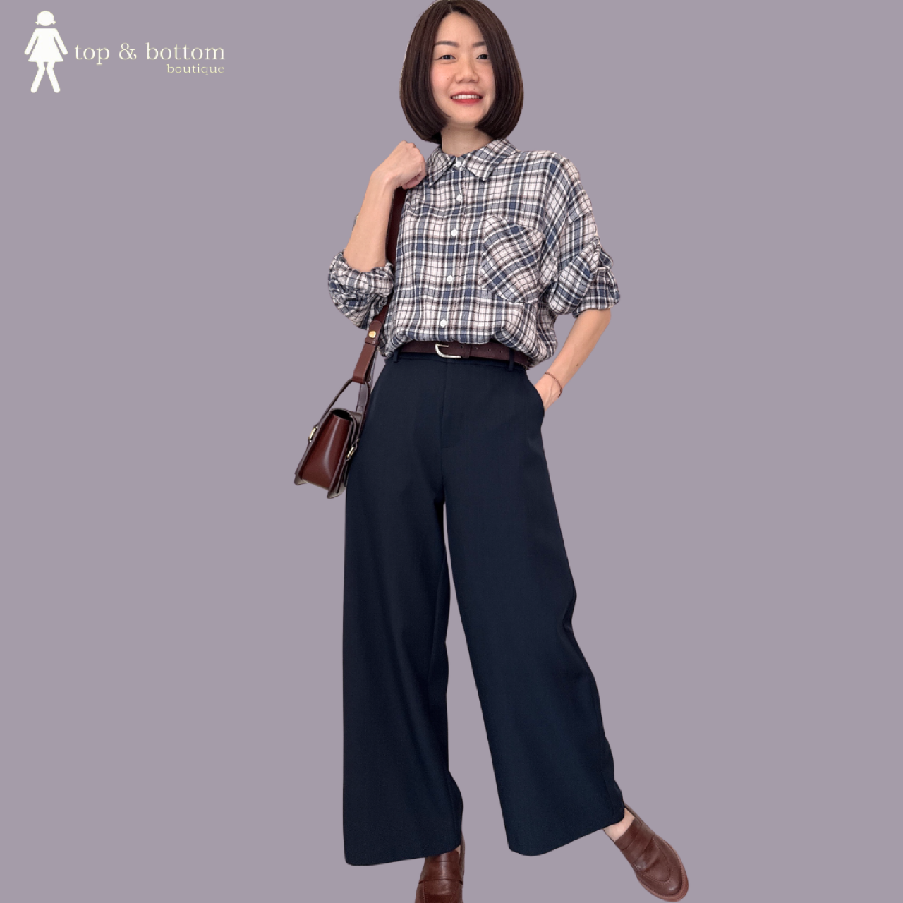 HIGH WAISTED WIDE LEG ANKLE PANT
