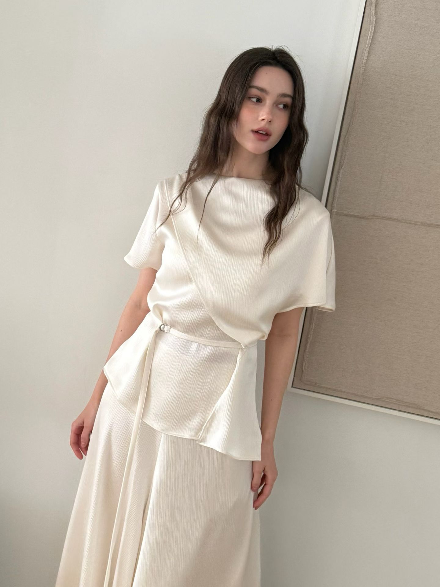 LV2607 Satin Queen Shirring Blouse