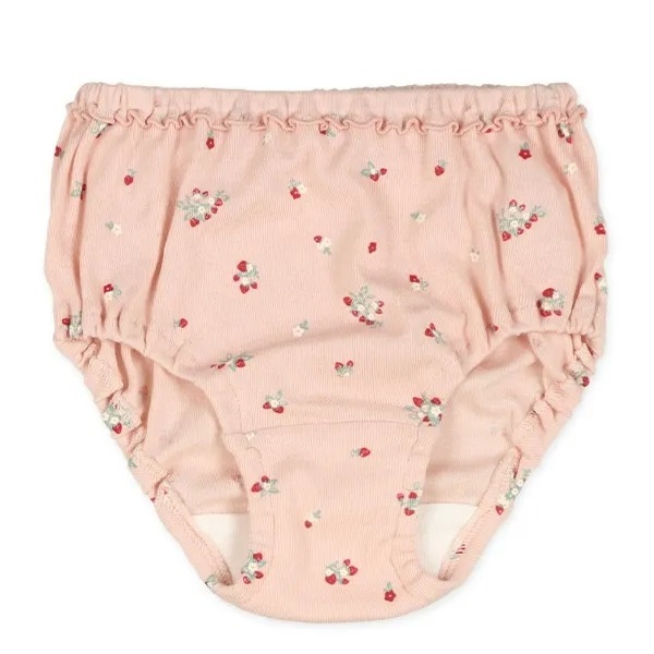 【Nishimatsuya】Girls Pure Cotton Briefs 4-Pack - Strawberry, Dot & Needle Drop Openwork (120cm)