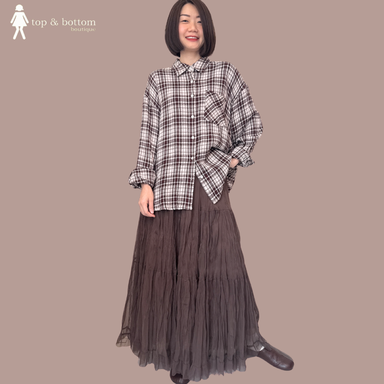 CHECKED OVERSIZE SHIRT