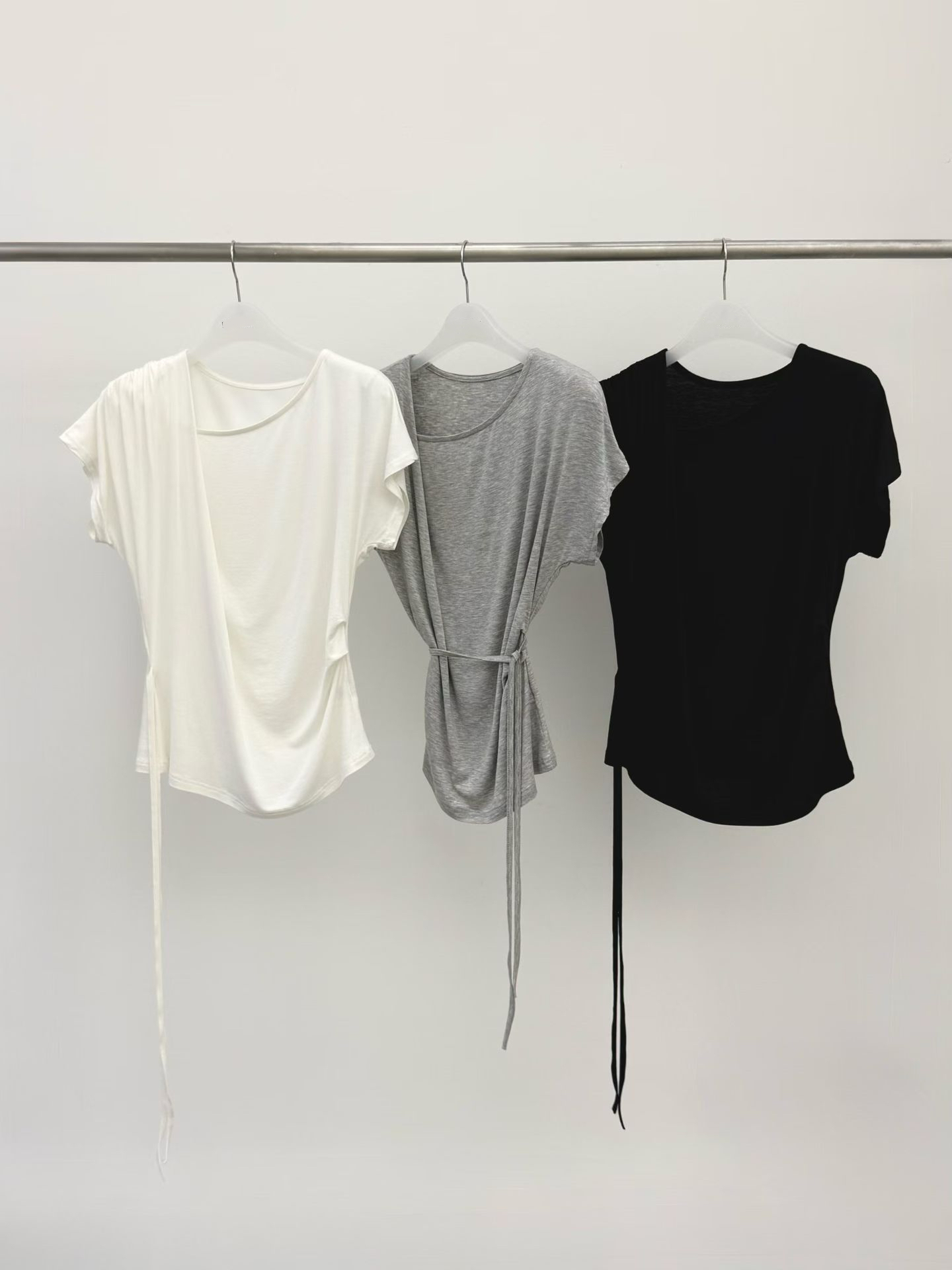 LV2612 Sugar Unbalanced Shirred T-shirt
