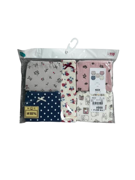 【Nishimatsuya】Underwear 5 piece set 110 cm (polka dots, floral, animal, illustration, strawberry pattern)