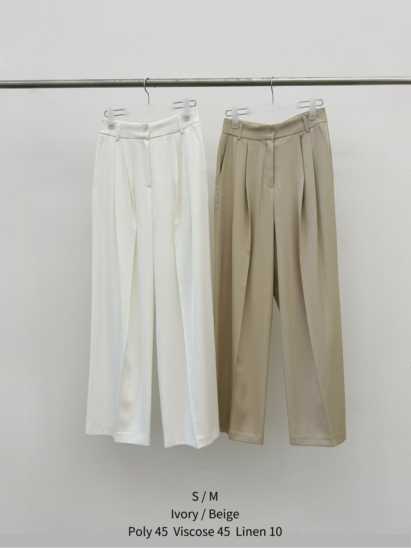 LV2614 Lean Pin-tuck Slacks Pants