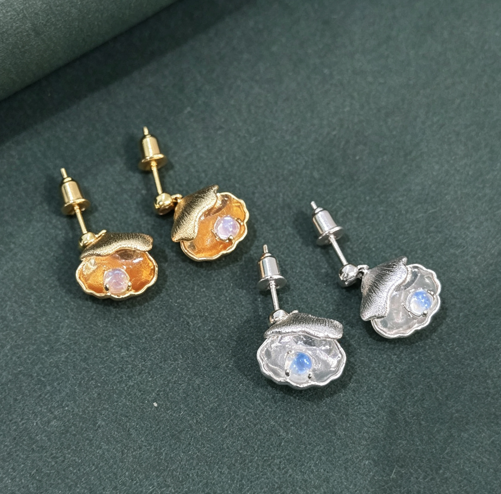 (AV) 海月遙耳環S925 (厚銀/復古金) #銀飾 #E02393 #0907AP
