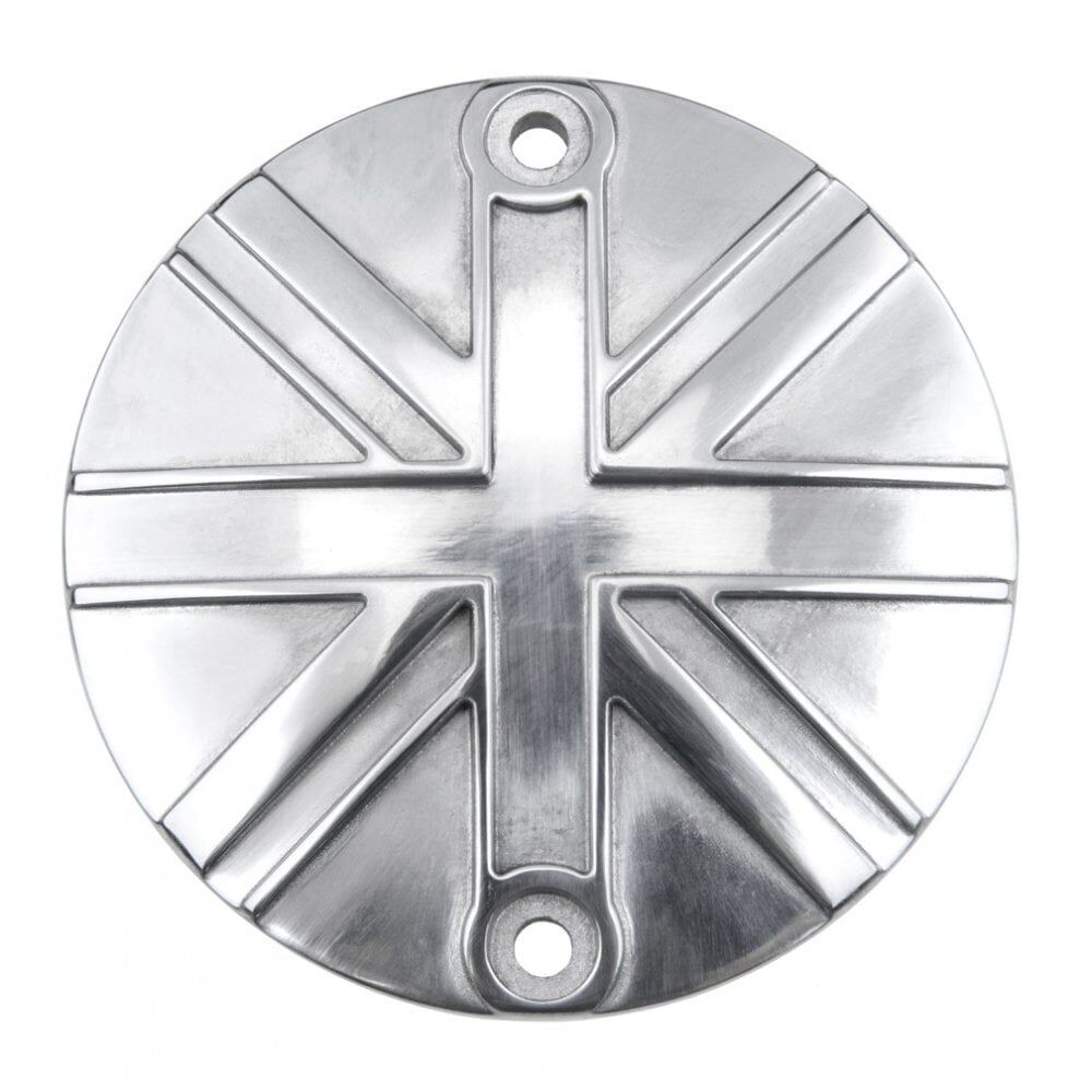 Motone LC Clutch Badge/Points ACG Cover - Union Jack - Polished