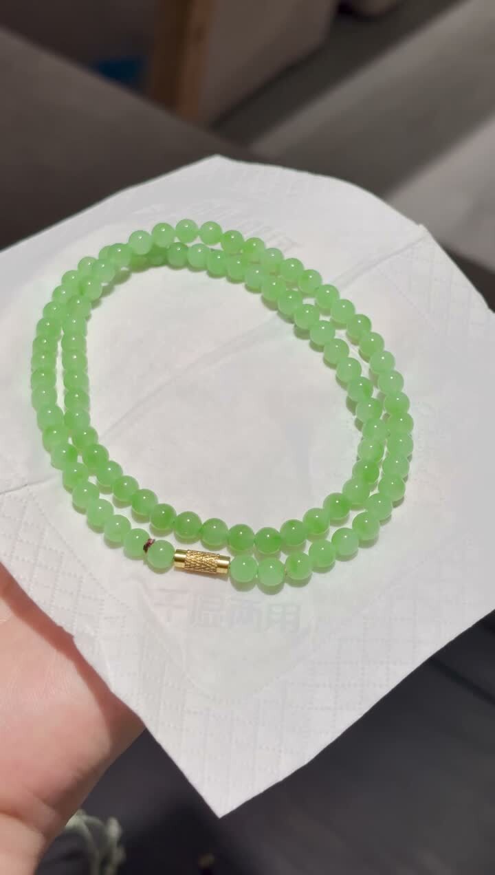 和田玉珠串,天然和田玉軟玉