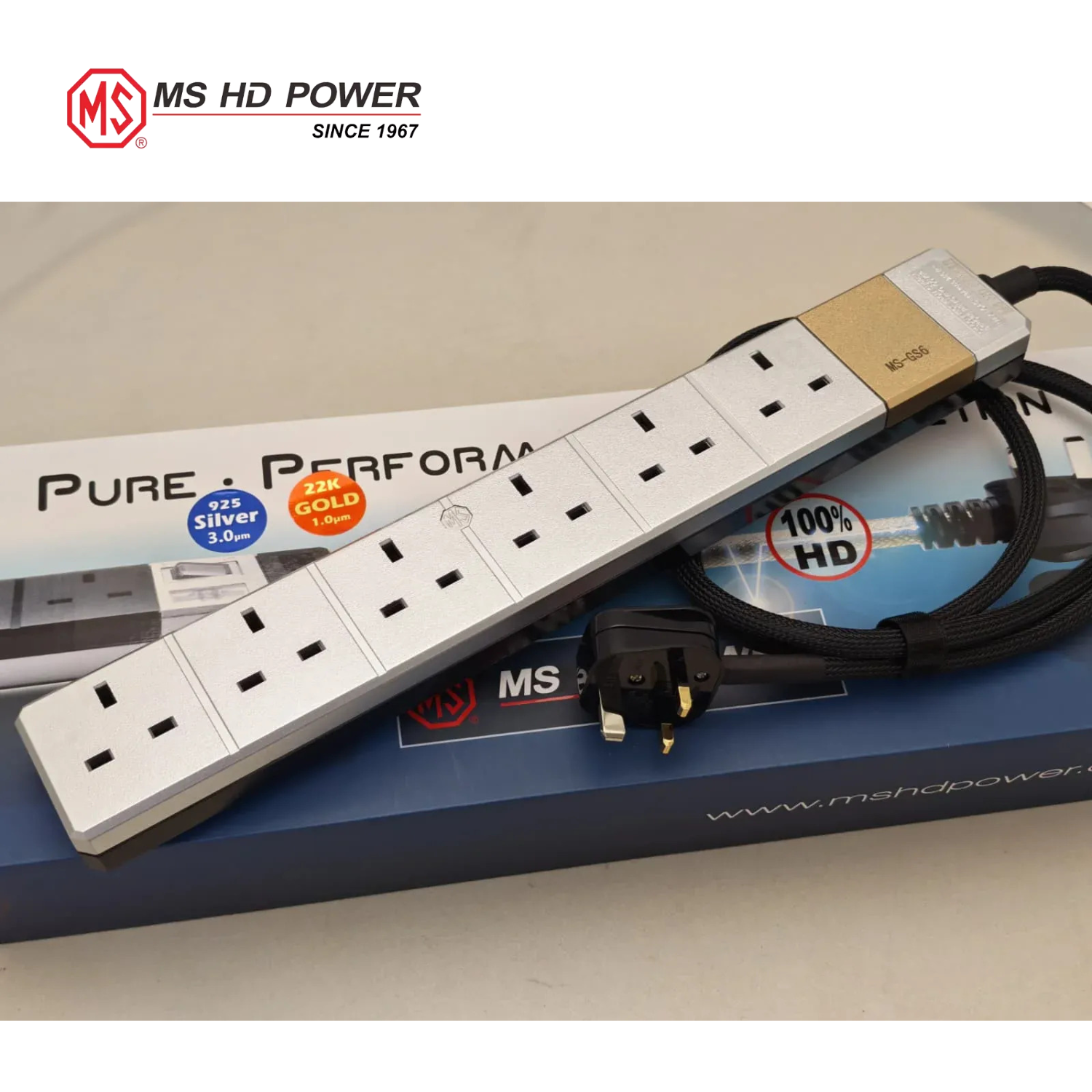 MS HD Power MS GS6 6位濾波防雷插座 (英式)