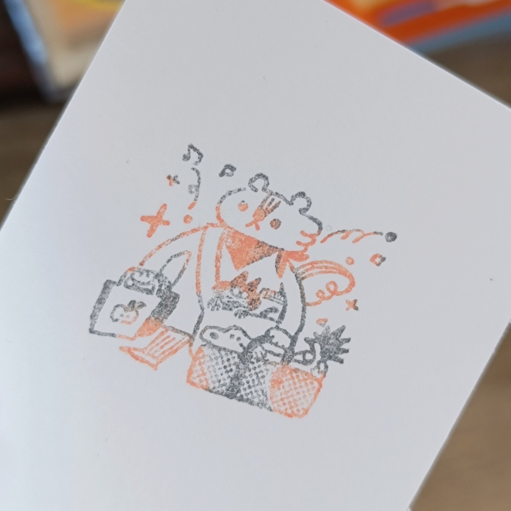 A Kind of cafe什物．訂製印台 蝴蝶結 Ribbon 特殊雙色印台