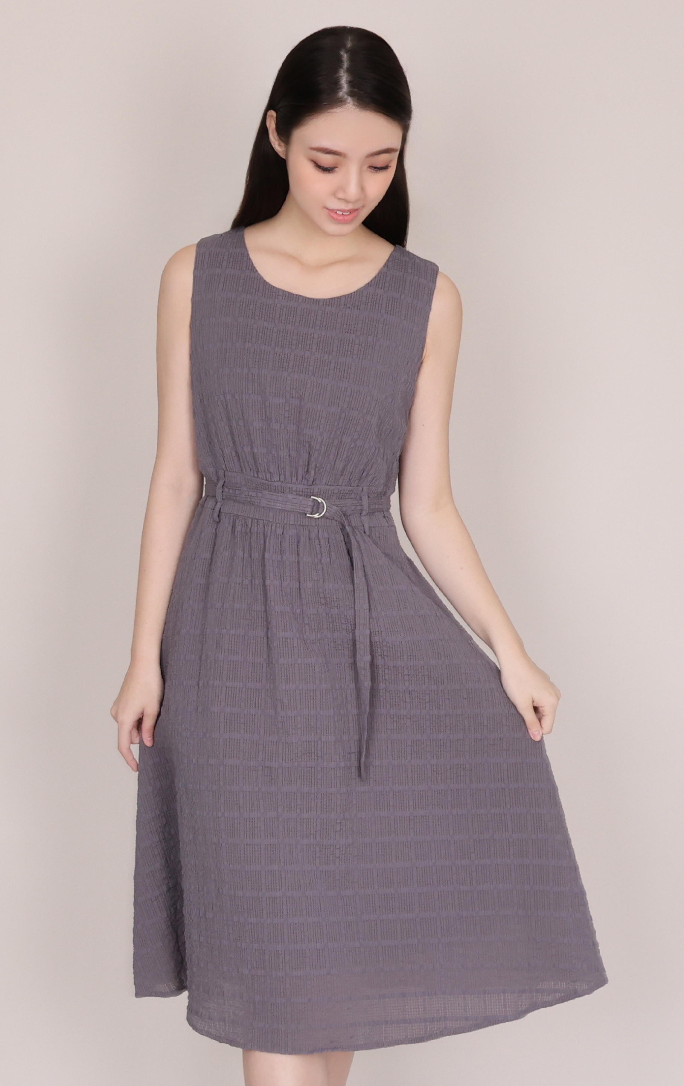 Crinkled Textured Smocked Tank Dress OP0680