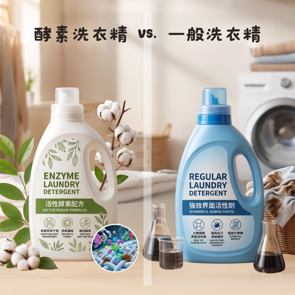 酵素洗衣精跟一般洗衣精的差別?哪一種的除臭效果好?