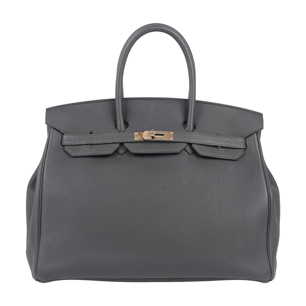 【Hermès】Birkin 35cm 銀釦 Togo皮 手提包(深灰色)