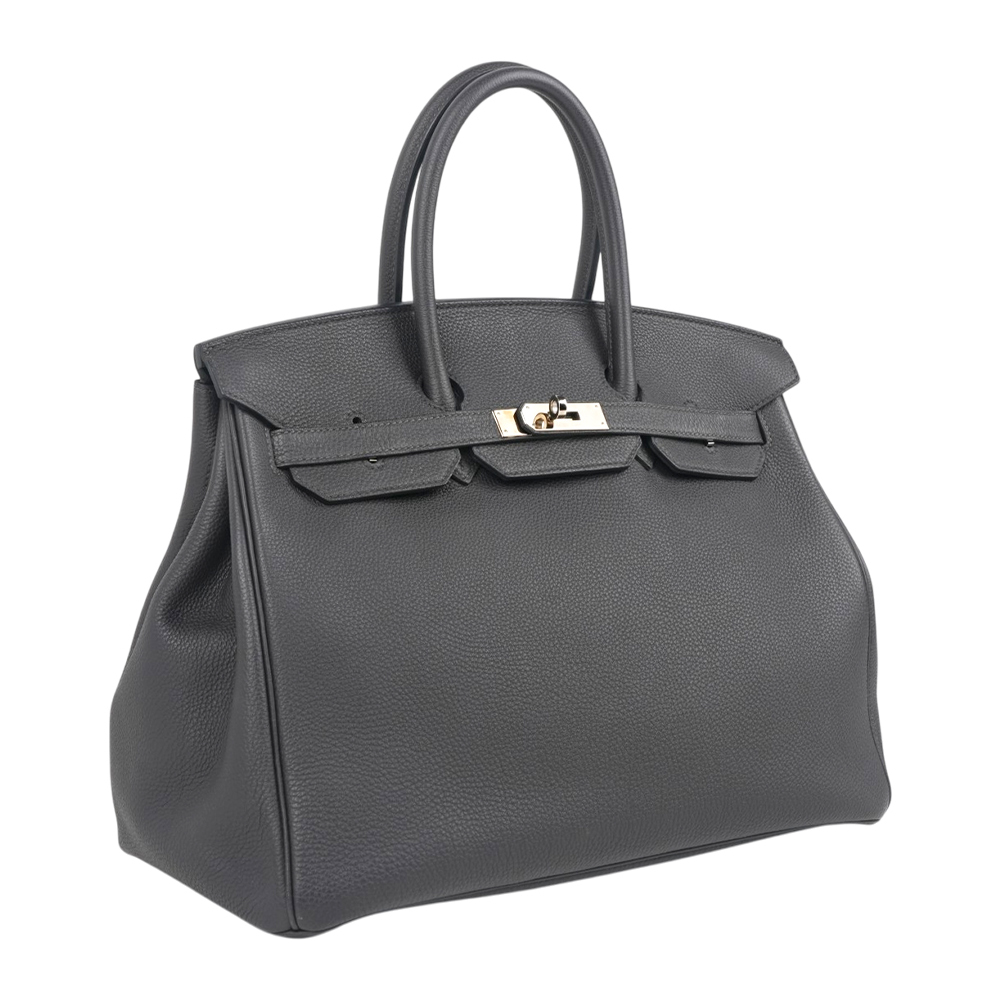 【Hermès】Birkin 35cm 銀釦 Togo皮 手提包(深灰色)