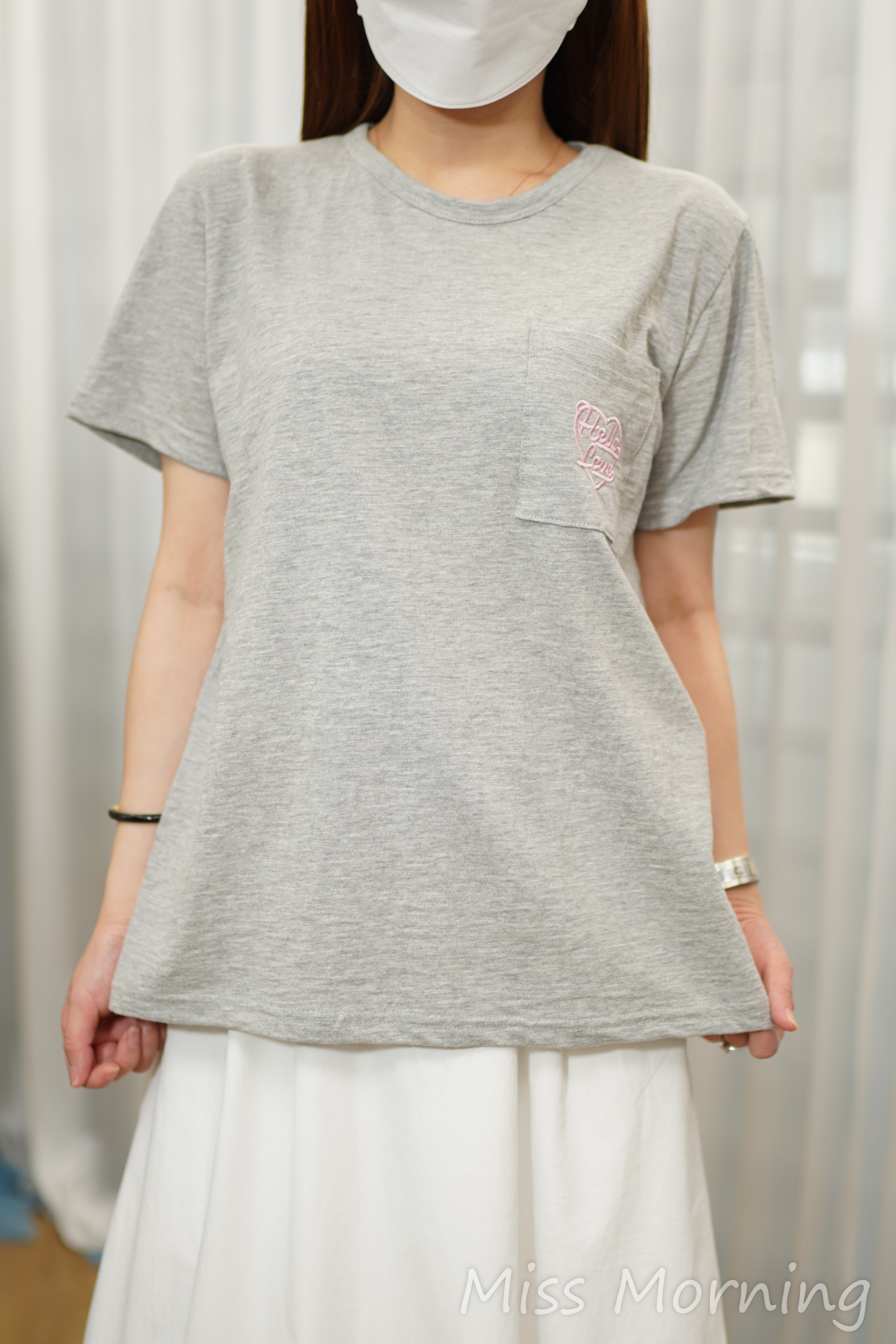小刺繡字靚料tee(15306)