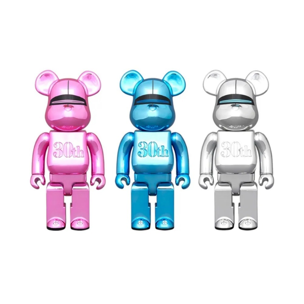 MEDICOM TOY HAJIME SORAYAMA 空山基 30th ANNIVERSARY PINK / BLUE / SILVER 400％ BE@RBRICK