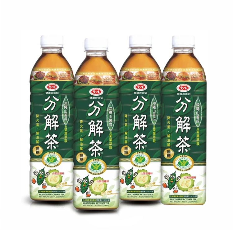 【愛之味】健康の油切分解茶590ml-4入 膳食纖維 體脂肪 膽固醇 沖繩苦瓜 濃厚茶香
