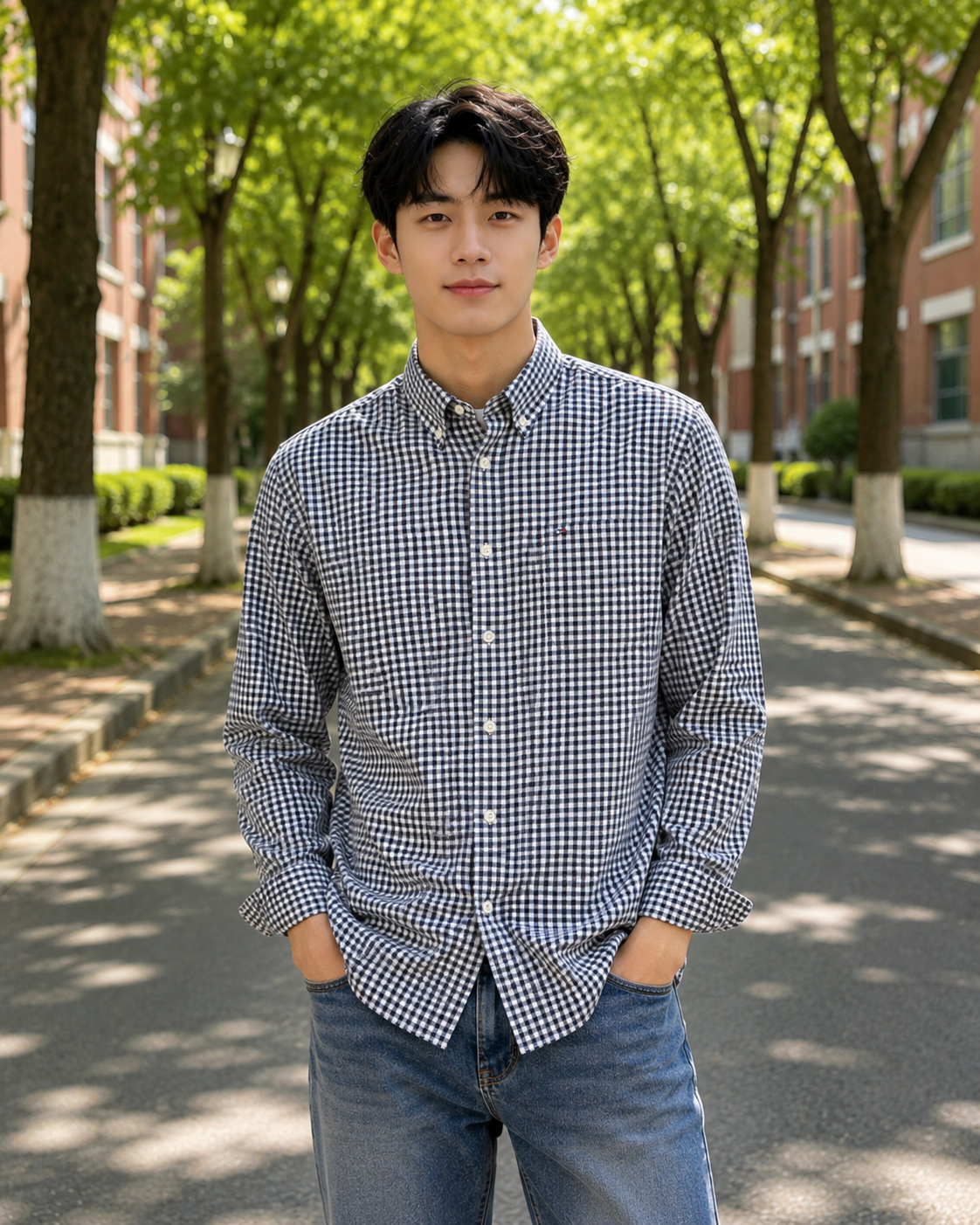 【直播】TOMMY HILFIGER LX070707 男裝格紋長袖襯衫