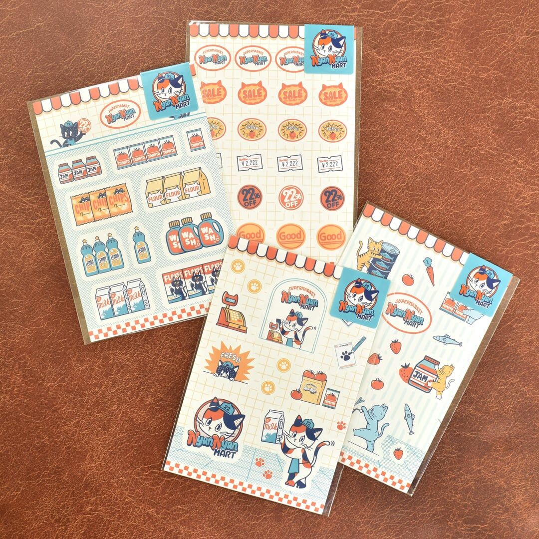 日本PAPIER PLATZ．Ob1toy 超市系列 單張貼紙 共四款