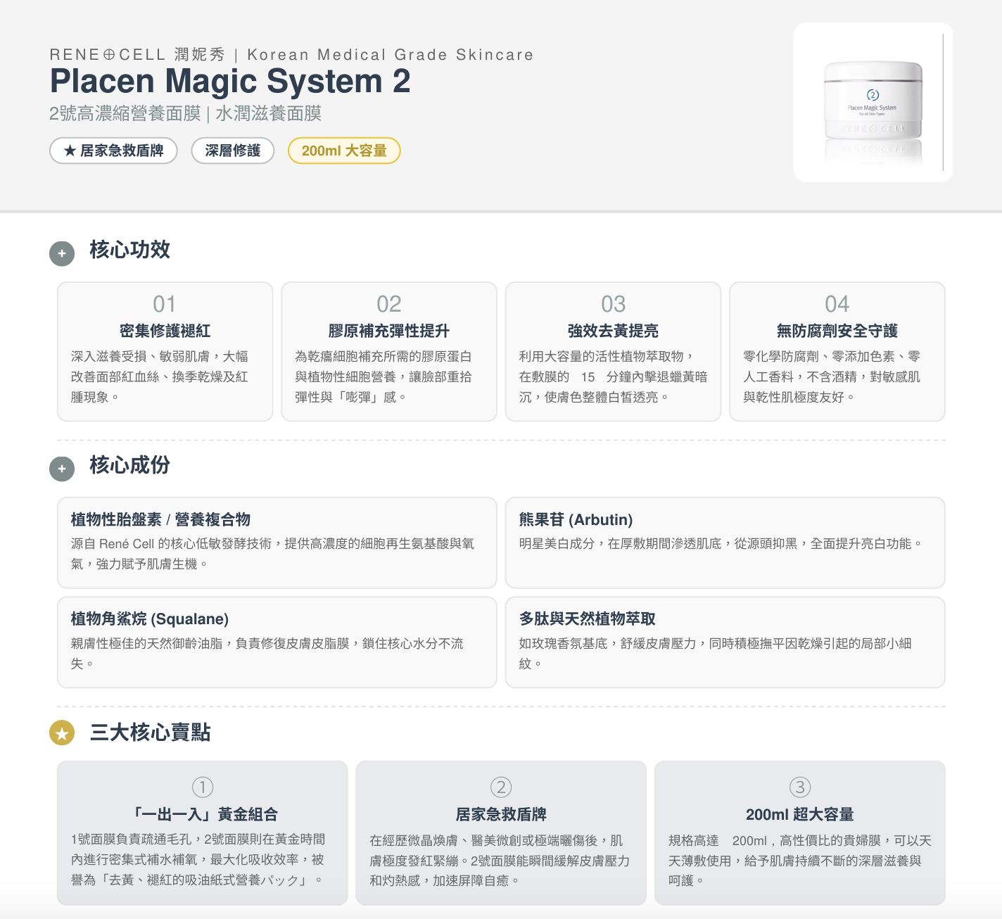 A7 Renecell 水潤滋潤面膜 200ml