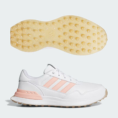 adidas W S2G 26 LEATHER 女鞋(無釘) #KK2864 ,白/亮橘