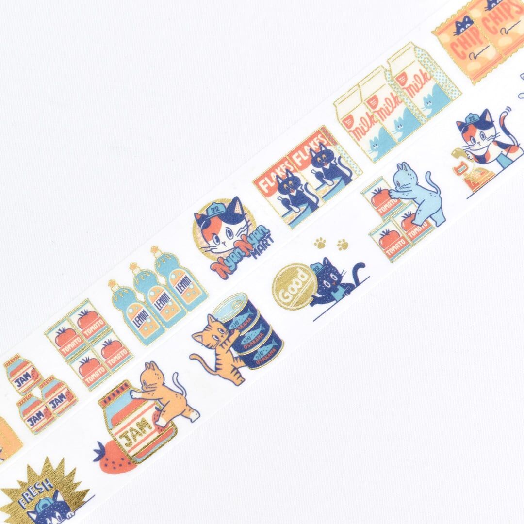 日本PAPIER PLATZ．Ob1toy 超市系列 燙金和紙膠帶 共2款