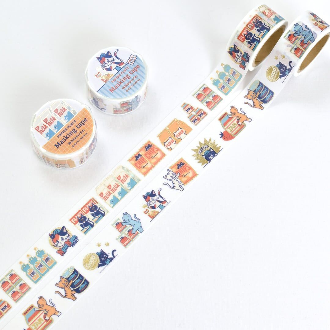 日本PAPIER PLATZ．Ob1toy 超市系列 燙金和紙膠帶 共2款