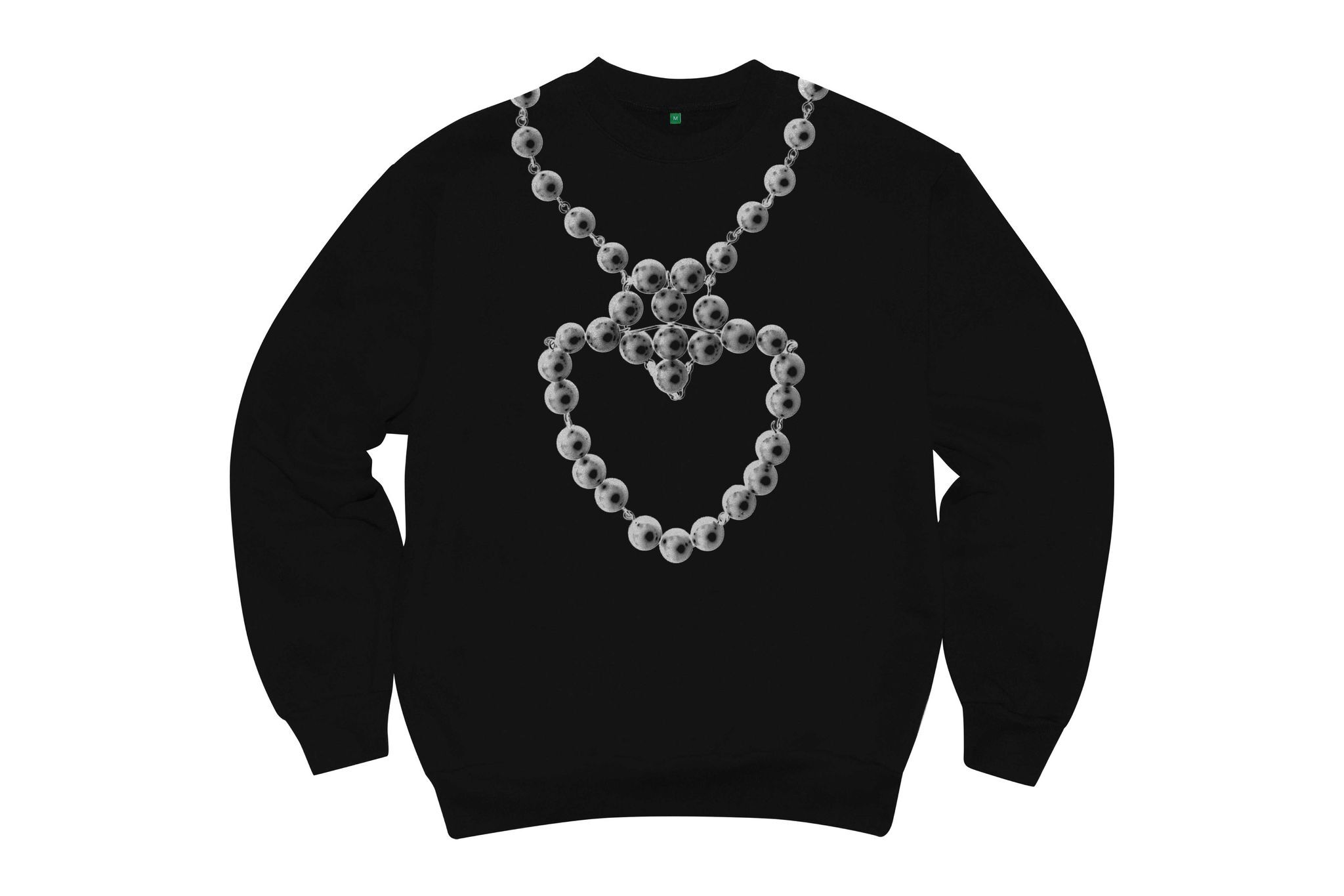 b.Eautiful "b.Eautiful x LEO GON'DO Heart Chain Crewneck Sweatshirt" (Black)