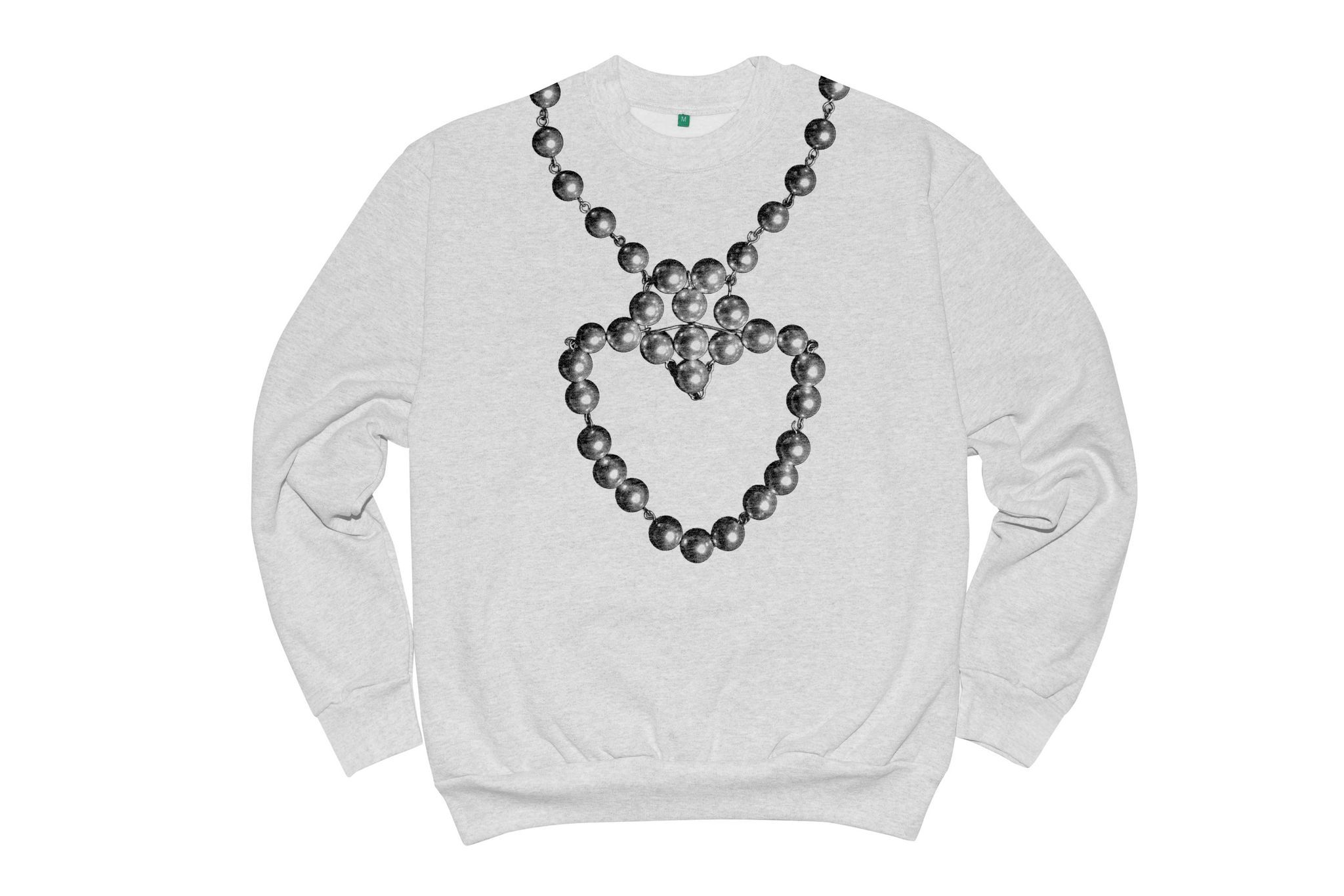 b.Eautiful "b.Eautiful x LEO GON'DO Heart Chain Crewneck Sweatshirt" (Heather Grey)