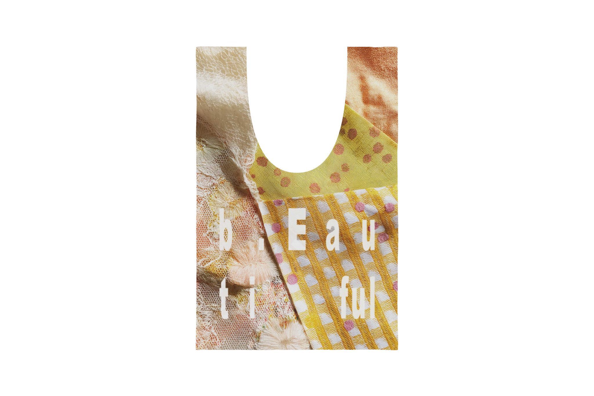 b.Eautiful "Mix Fabric Reusable Bag Mini" (Yellow)