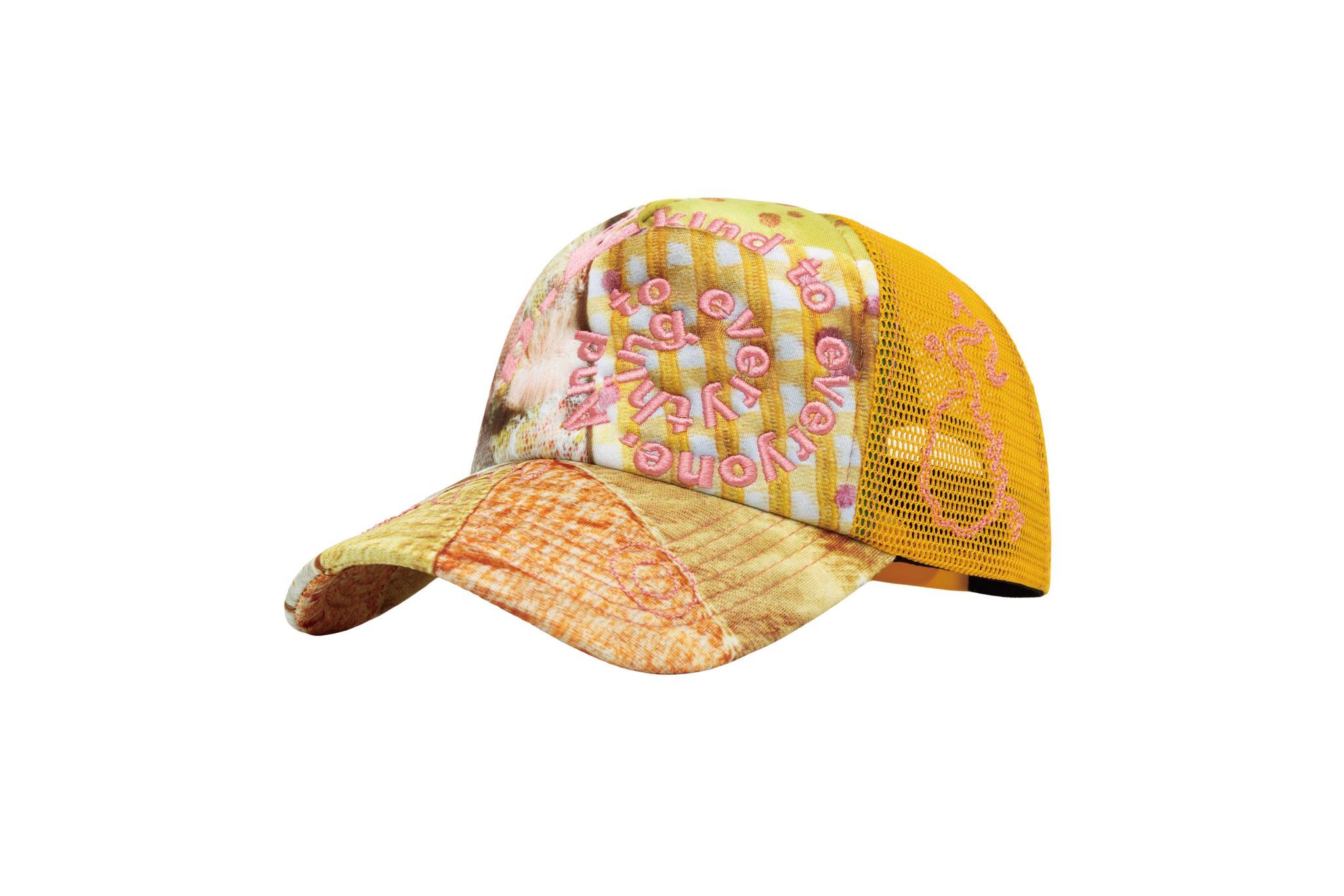 b.Eautiful "Bi Foam Trucker Hat" (Mix Fabric / Tangerine)