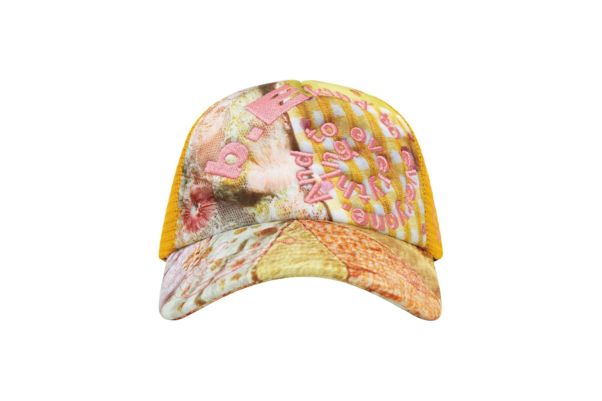 b.Eautiful "Bi Foam Trucker Hat" (Mix Fabric / Tangerine)