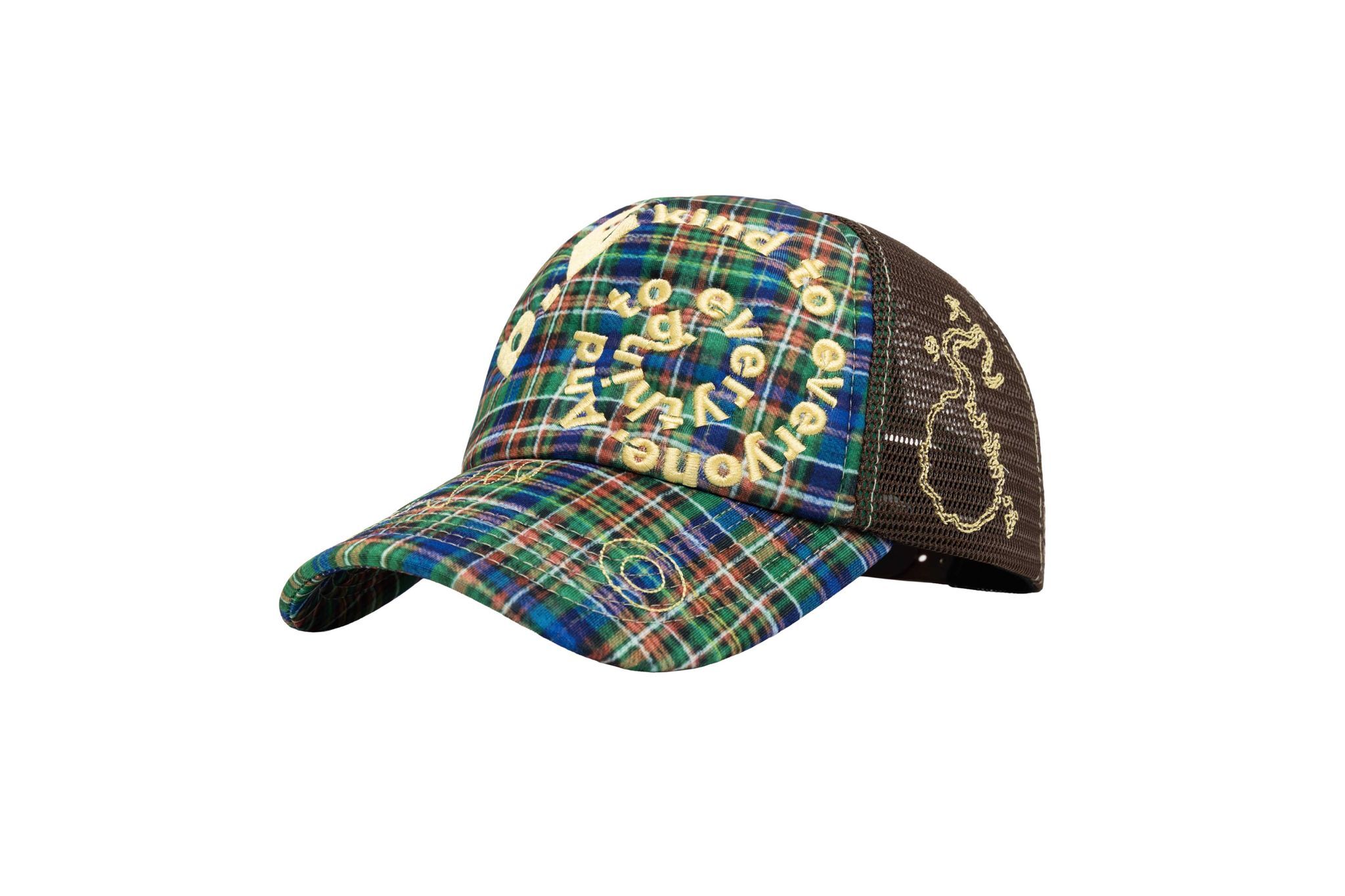 b.Eautiful ''Bi Foam Trucker Hat'' (Highland Tartan / Brown)