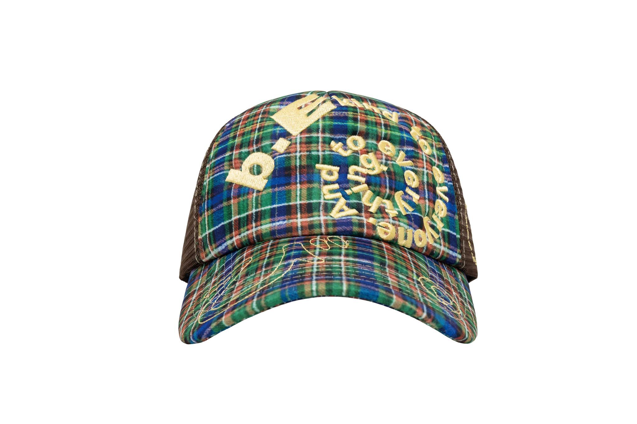 b.Eautiful ''Bi Foam Trucker Hat'' (Highland Tartan / Brown)