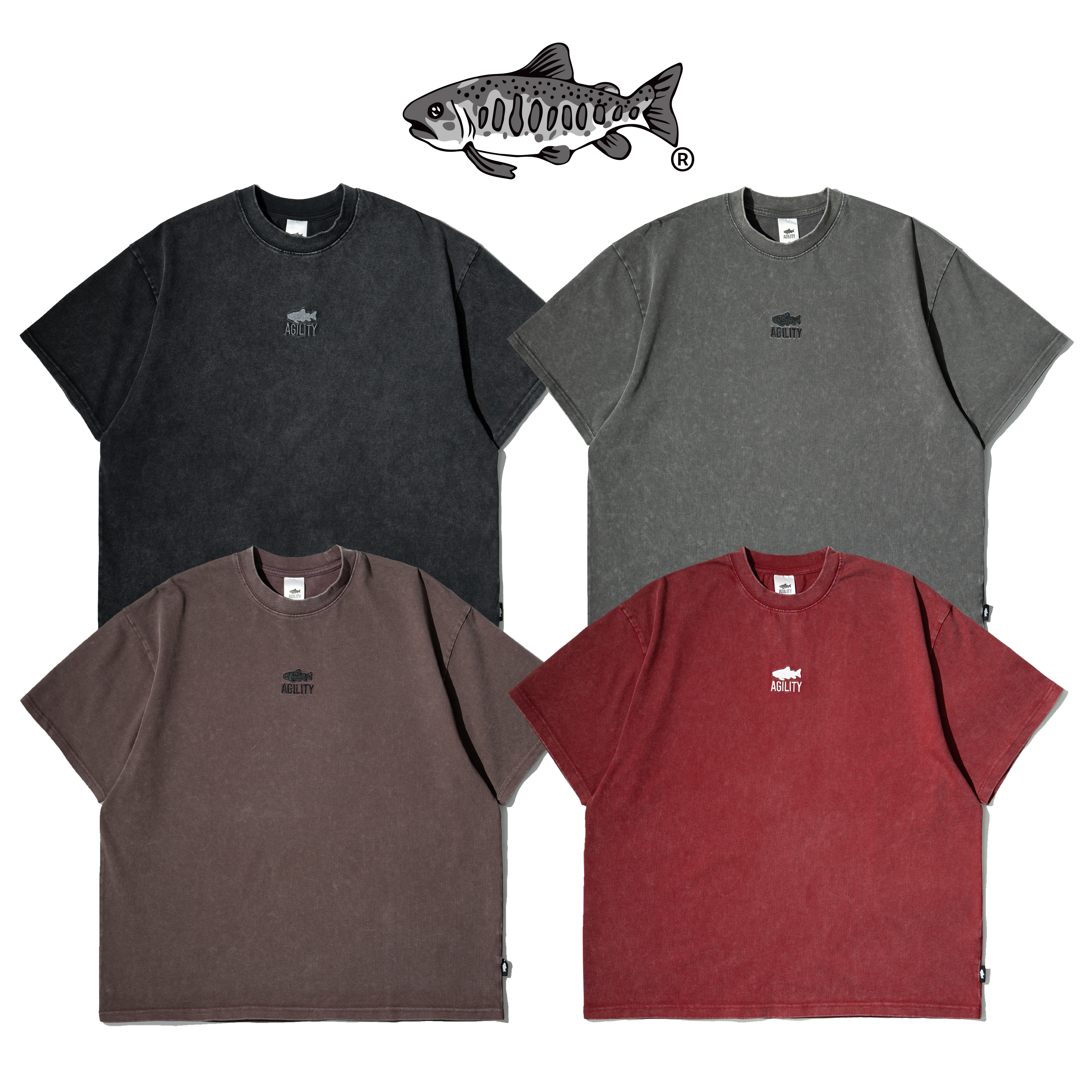 AGILITY Image Heavy Tee / Washed Shadow 水洗魚影 [RS0-WD]