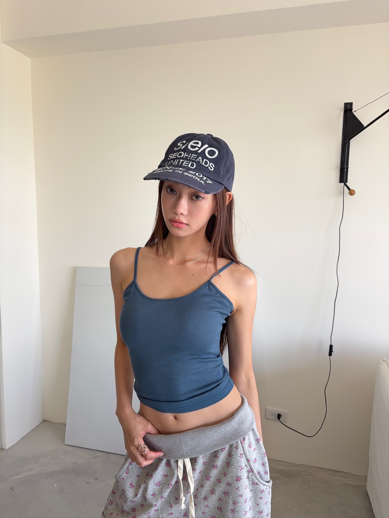 J54/ 細坑條後挖背美背細肩Bra top