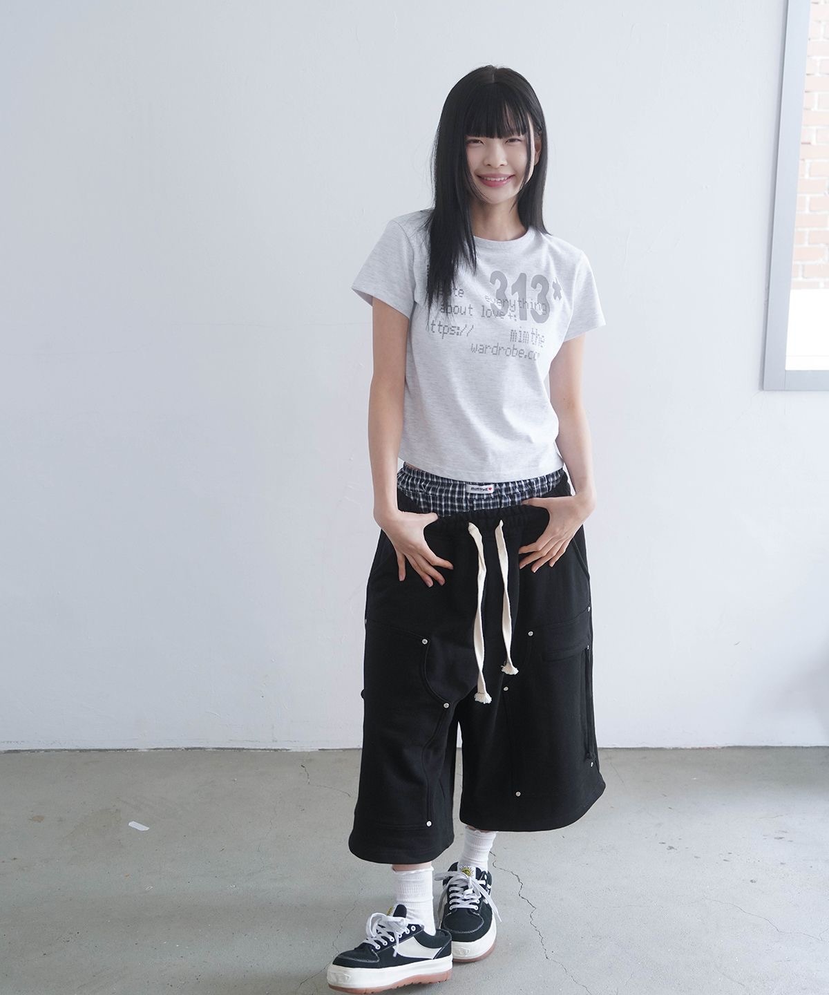 【預購】韓國代購 MIMTHE 像素網址 #313 復古印花 313 Printed Crop T-Shirt 涼感 短袖 T恤